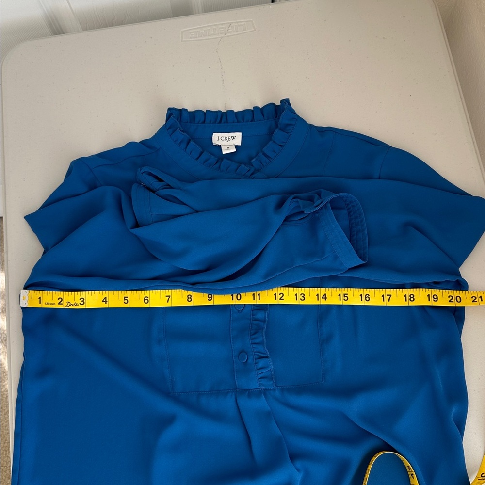 J. Crew Vibrant Blue Button-Up Blouse - Picture 13 of 16